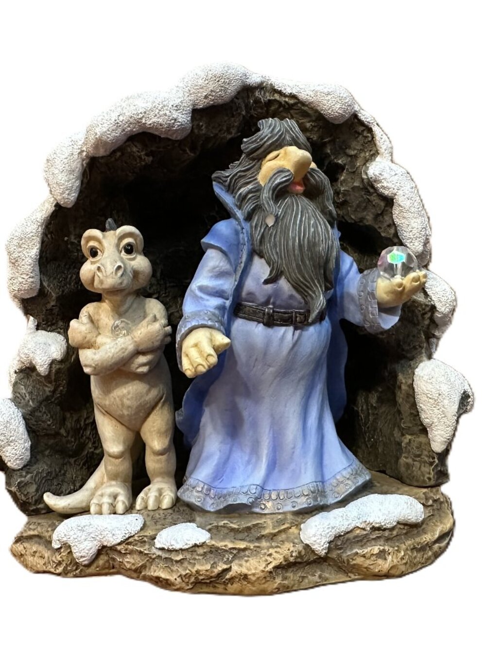 Krystonia - Dragon and Wizard in Cold Cave